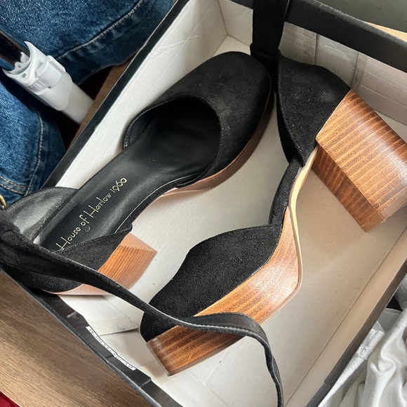 House of Harlow 1960 Black suede Platform Shoes - Picture 4 of 5